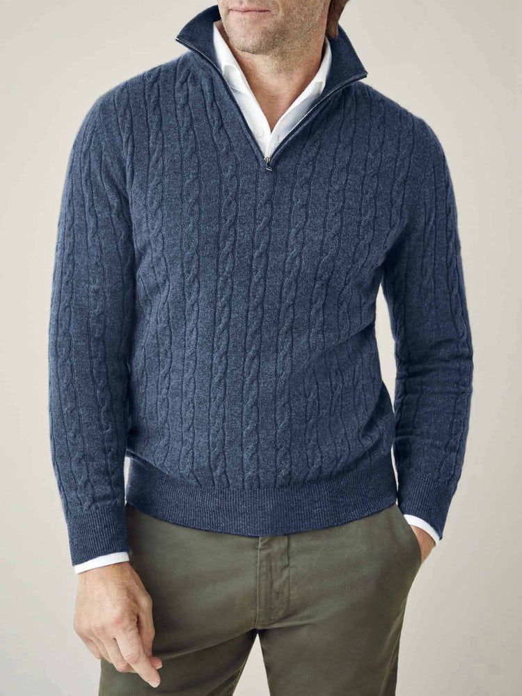 Cable Knit Zip-up
